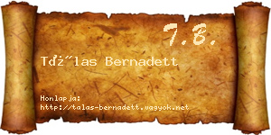 Tálas Bernadett névjegykártya