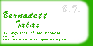 bernadett talas business card